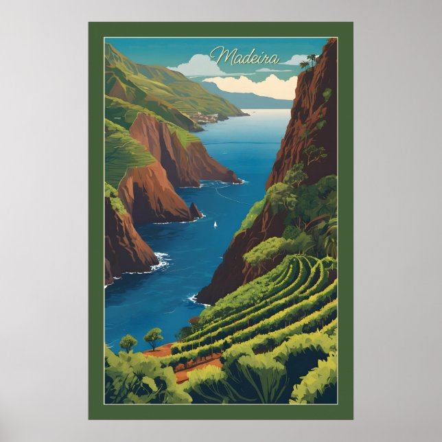 Anpassningsbar Text Madeira Portugal Poster (Framsidan)