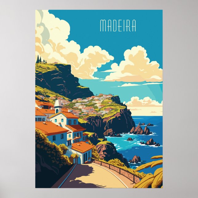 Anpassningsbar Text Madeira Portugal Poster (Framsidan)