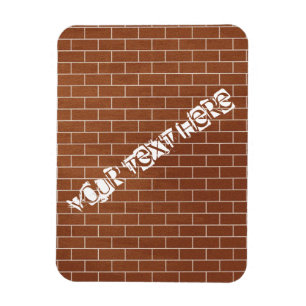 Anpassningsbar Text Magnet med Brick Wall Design D