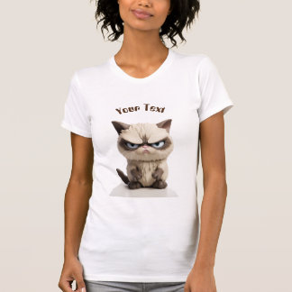 Anpassningsbar text med grumlig katt t shirt