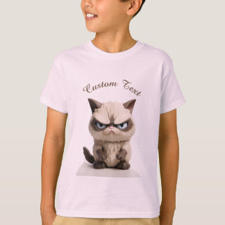 Anpassningsbar text med grumlig katt t shirt