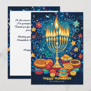 Anpassningsbar text Menorah Magic Hälsning Julkort