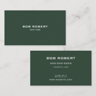 ANPASSNINGSBAR TEXT - Minimalistisk solid Grönt Visitkort