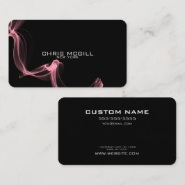 ANPASSNINGSBAR TEXT - Minimalistisk svart glödsrök Visitkort