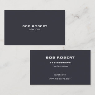 ANPASSNINGSBAR TEXT - Minimalistiskt Solid Grått Visitkort
