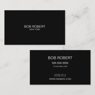 ANPASSNINGSBAR TEXT - Minimalistiskt svart svart Visitkort