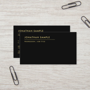 Anpassningsbar Text Modern QR-Elegant, svart och G Visitkort