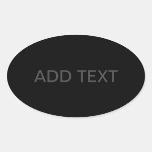 Anpassningsbar text Modern svart och mörkgrå Ovalt Klistermärke
