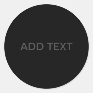 Anpassningsbar text Modern svart och mörkgrå Runt Klistermärke