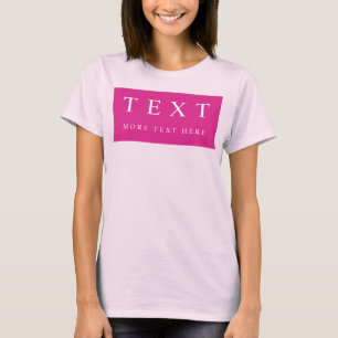 Anpassningsbar Text - Modernt Rosa för Blek - mall T Shirt