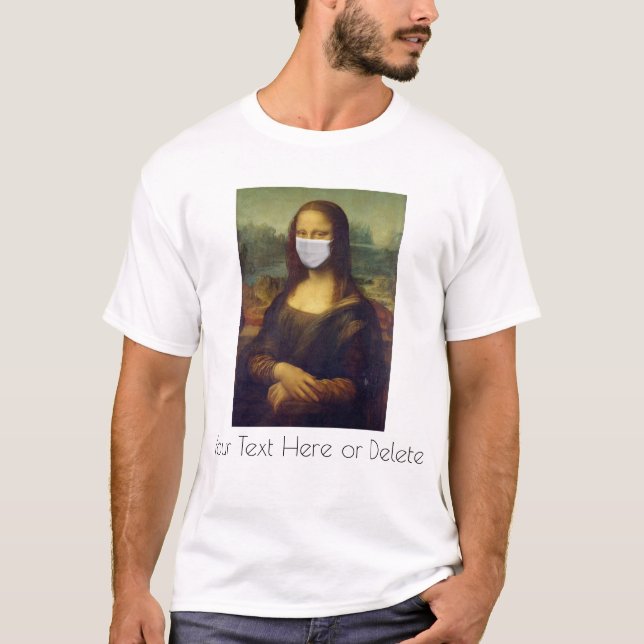 Anpassningsbar Text Mona Lisa Art Måla med Ansikte T Shirt (Framsida)