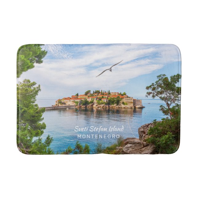 Anpassningsbar Text Montenegro Badrumsmatta (Framsidan)