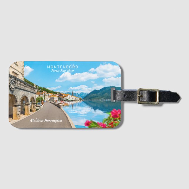 Anpassningsbar Text Montenegro Bagagebricka (Framsida horisontal)