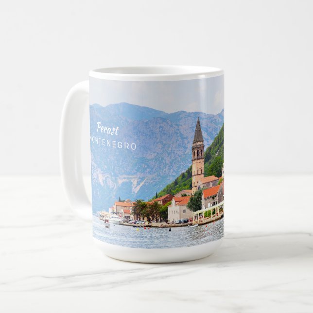 Anpassningsbar Text Montenegro Kaffemugg (Framsida vänster)