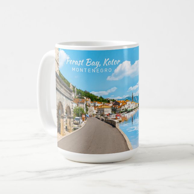 Anpassningsbar Text Montenegro Kaffemugg (Framsida vänster)