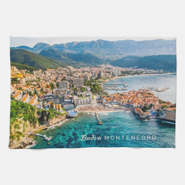 Anpassningsbar Text Montenegro Kökshandduk (Horisontell)