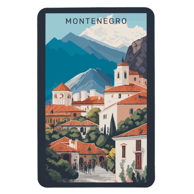 Anpassningsbar Text Montenegro Magnet (Vertikal)