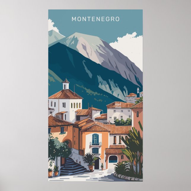 Anpassningsbar Text Montenegro Poster (Framsidan)