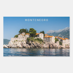 Anpassningsbar Text Montenegro Rektangulärt Klistermärke