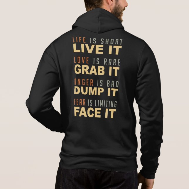 Anpassningsbar Text Motivational Life Adapter T Shirt (Baksida)