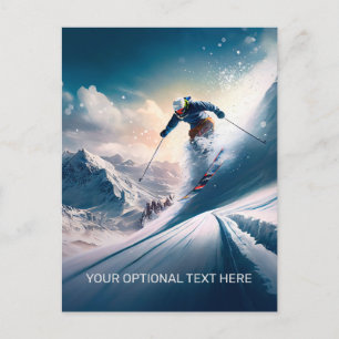 Anpassningsbar Text Mountain Skier Vykort