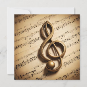 Anpassningsbar Text Musical Clef Note Kort