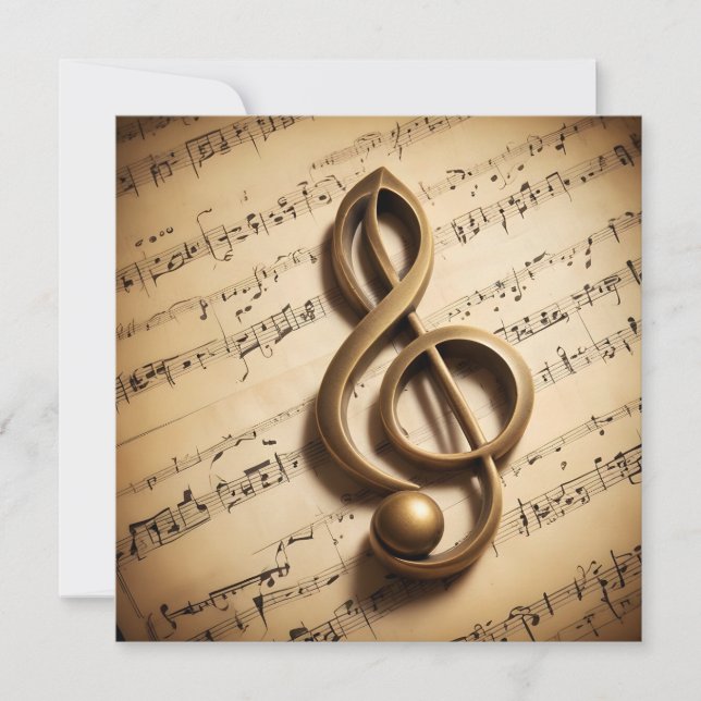 Anpassningsbar Text Musical Clef Note Kort (Framsida)