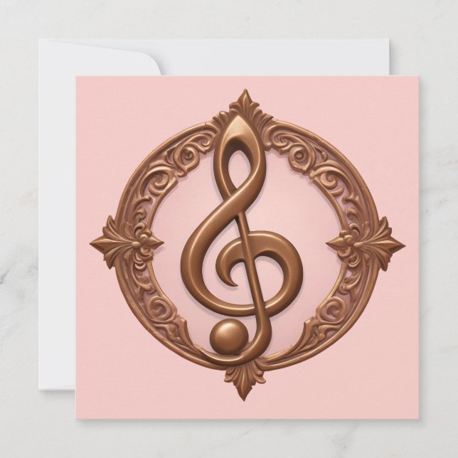 Anpassningsbar Text Musical Clef Note Kort (Framsida)