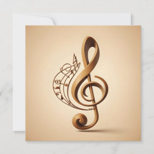 Anpassningsbar Text Musical Clef Note Kort