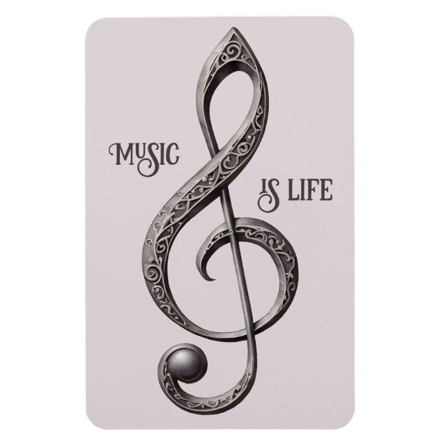 Anpassningsbar Text Musical Clef Note Magnet (Vertikal)