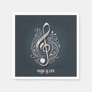 Anpassningsbar Text Musical Clef Note Pappersservett