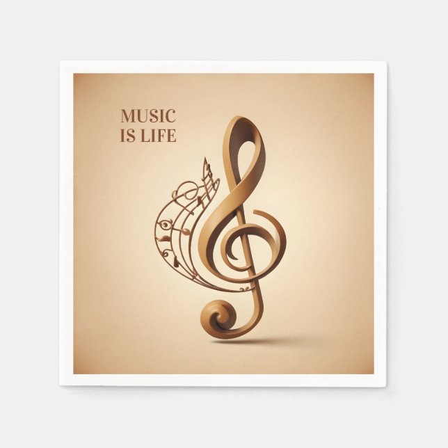 Anpassningsbar Text Musical Clef Note Pappersservett (Framsidan)