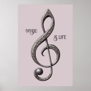 Anpassningsbar Text Musical Clef Note Poster