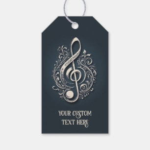 Anpassningsbar Text Musical Clef Note Presentetikett
