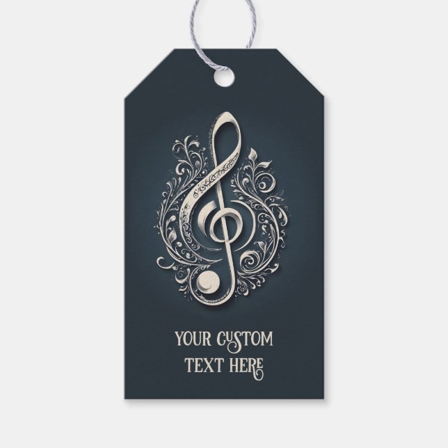 Anpassningsbar Text Musical Clef Note Presentetikett (Framsidan)