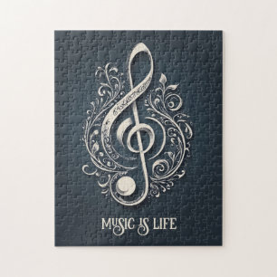 Anpassningsbar Text Musical Clef Note Pussel