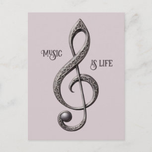 Anpassningsbar Text Musical Clef Note Vykort