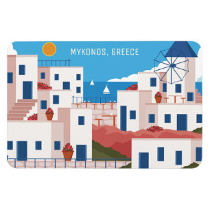 Anpassningsbar Text Mykonos Greece Magnet