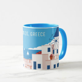Anpassningsbar Text Mykonos Greece Mugg