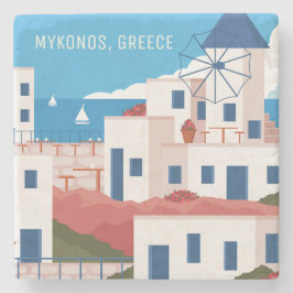 Anpassningsbar Text Mykonos Greece Stenunderlägg