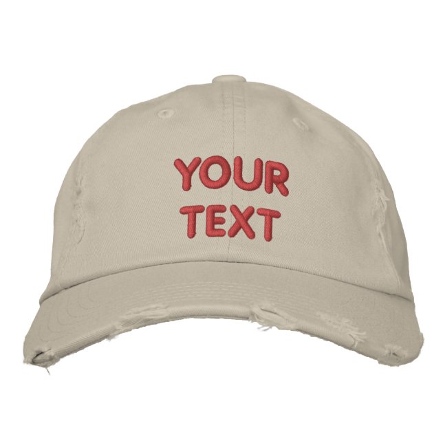 Anpassningsbar text / Namn / Logotyp - Personlig m Broderad Keps (Framsida)