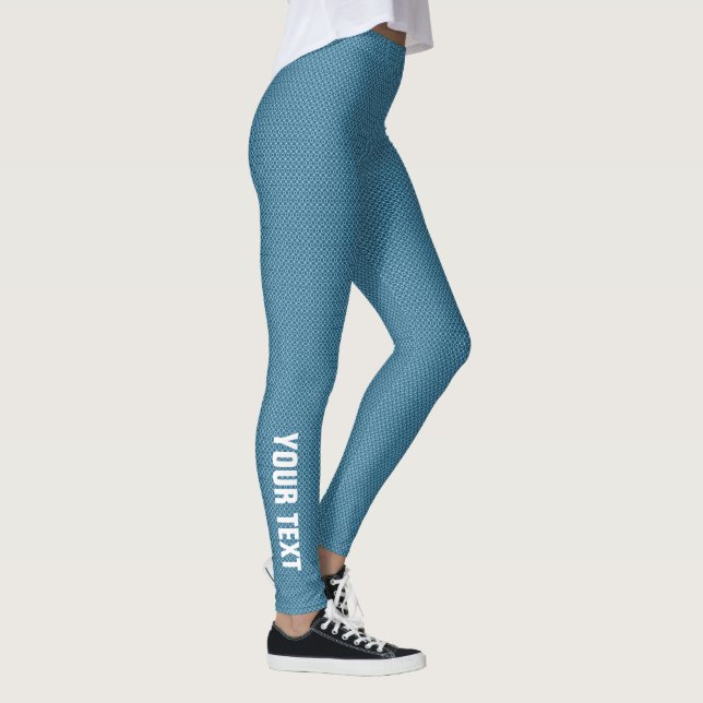 Anpassningsbar Text Namn Vare modern Elegant blå Leggings (Höger)