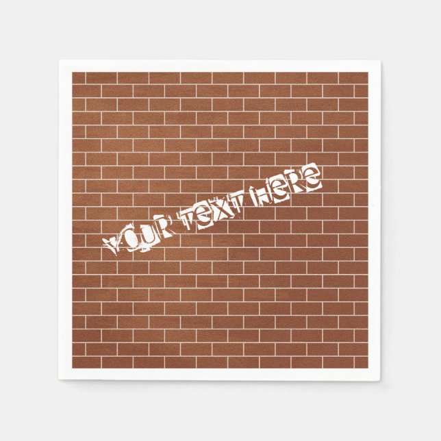 Anpassningsbar Text Napkins Brick Wall Pappersservett (Framsidan)