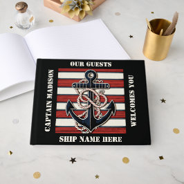 Anpassningsbar Text Nautical Anchor Gästböcker