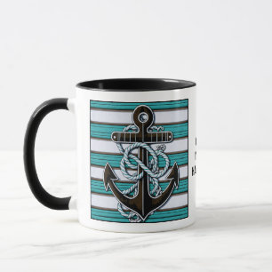 Anpassningsbar Text Nautical Anchor Mugg