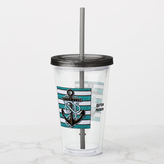 Anpassningsbar Text Nautical Anchor Take Away Mugg (Framsida)
