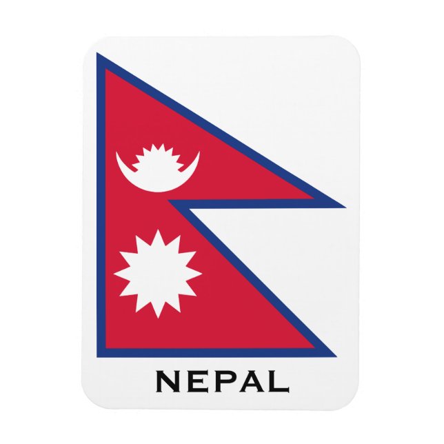 Anpassningsbar Text Nepal-Flagga Magnet (Vertikal)