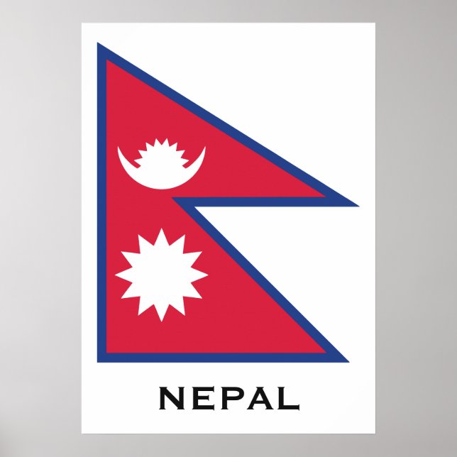 Anpassningsbar Text Nepal-Flagga Poster (Framsidan)