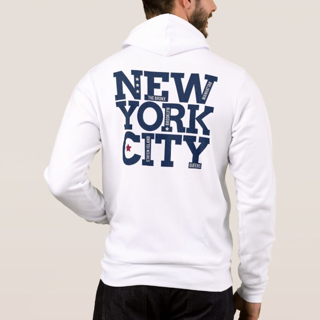 Anpassningsbar Text New York City T Shirt (Baksida)