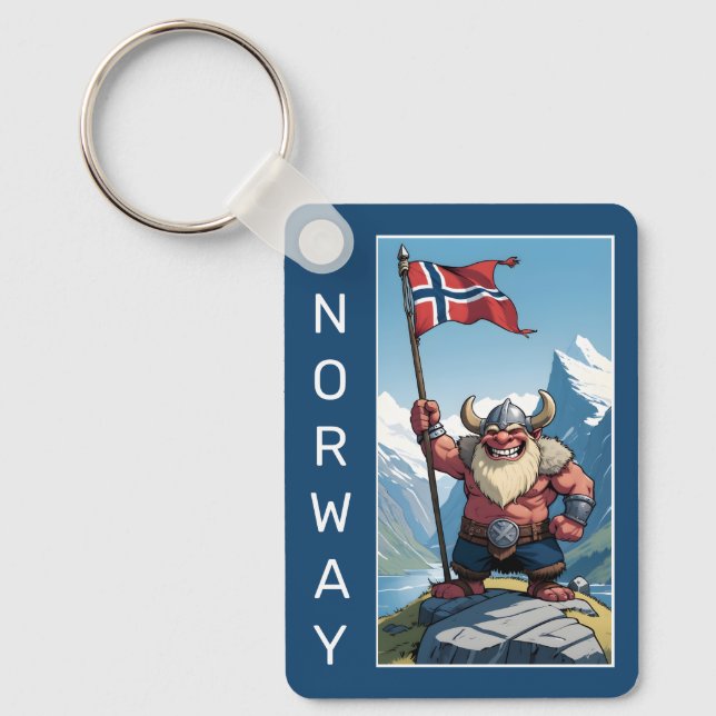 Anpassningsbar Text Norska Troll Nyckelring (Framsida)